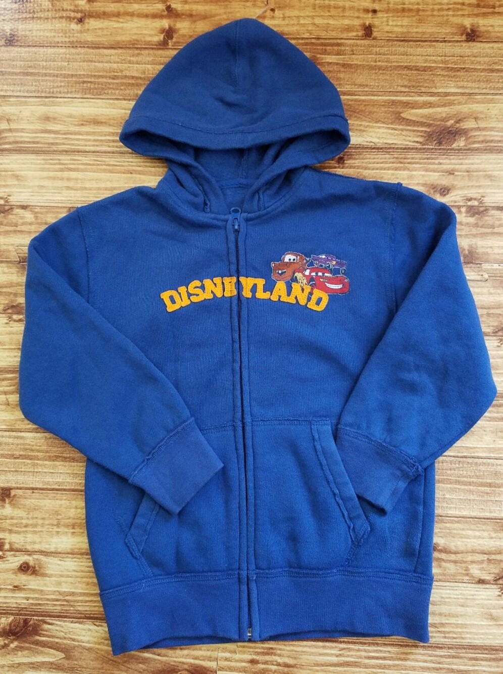 Disneyland Blue Kids Hoodie Zip Pixar Cars Sweatshirt Disney Small McQueen Mater
